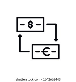 Simple exchange line icon. Stroke pictogram. Vector illustration isolated on a white background. Premium quality symbol. Vector sign for mobile app and web sites.