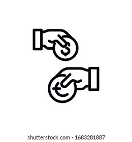 Simple exchange line icon. Stroke pictogram. Vector illustration isolated on a white background. Premium quality symbol. Vector sign for mobile app and web sites.