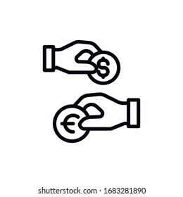 Simple exchange line icon. Stroke pictogram. Vector illustration isolated on a white background. Premium quality symbol. Vector sign for mobile app and web sites.