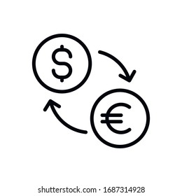 Icono de línea de intercambio simple. Pictograma de trazo. Ilustración vectorial aislada en un fondo blanco. Símbolo de calidad superior. Signo de vector para aplicaciones móviles y sitios web.