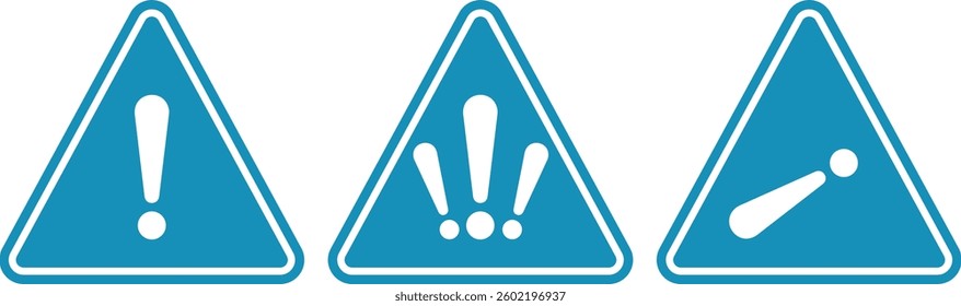 simple exclamation marks in the form of road and warning signs