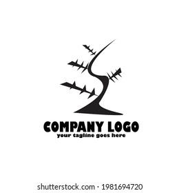 un diseño de icono o logotipo exclusivo simple que hace referencia a un diseño de árbol de espinas diseñado de forma moderna y sencilla