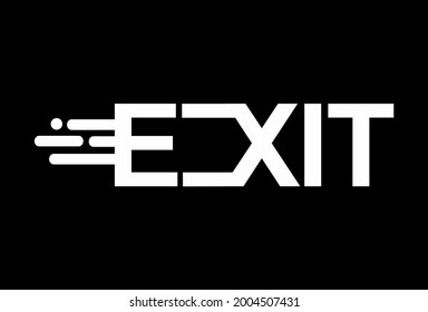 simple exit text with direction signs. suitable for logos, t-shirt screen printing designs etc. eps file