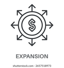 Einfaches Erweiterungsdesign-Symbol, Inspiration für einfaches Design für jede Logos-Schnittstelle und -Verwendung