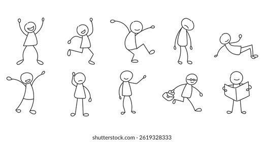 Simples expressivo desenhado à mão homem bastão