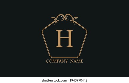 A simple exquisite monogram with the alphabet letter H. Can be used as a logo for a company, boutique, restaurant, business.