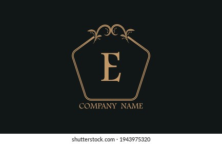 A simple exquisite monogram with the alphabet letter E. Can be used as a logo for a company, boutique, restaurant, business.