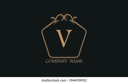 Ein einfaches, exquisites Monogramm mit dem Buchstaben V. Kann als Logo für ein Unternehmen, Boutique, Restaurant, Business verwendet werden.