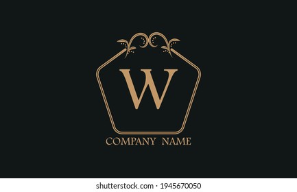 Un sencillo y exquisito monograma con la letra del alfabeto W. Puede ser utilizado como logo para una empresa, boutique, restaurante, negocios.