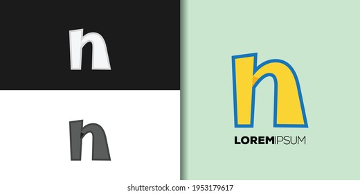simple eye catch letter n logo set template vector