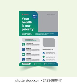 Simple eye catchy medical flyer template design