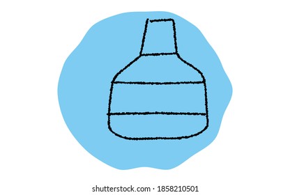 Simple eye drop icon, pencil writing style