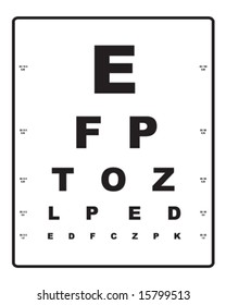 Simple Eye Exam Chart Vector