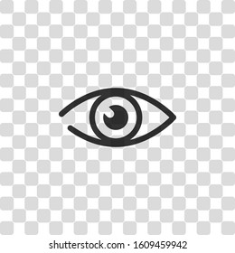 simple eye icon. Black symbol on transparency grid