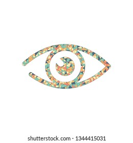 simple eye icon. Colored mosaic with polygons