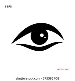 Simple Eye Icon Isolated on White Background. Ophthalmologist Logo or Element for Web and Design