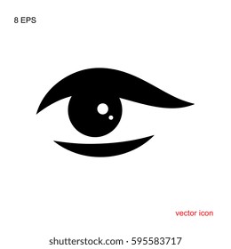 Simple Eye Icon Isolated on White Background. Ophthalmologist Logo or Element for Web and Design
