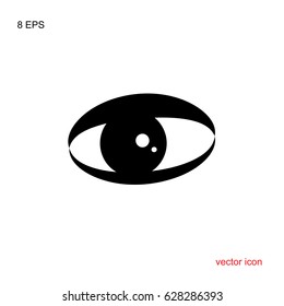 Simple Eye Icon Isolated on White Background. Ophthalmologist Logo or Element for Web and Design