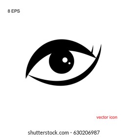Simple Eye Icon Isolated on White Background. Ophthalmologist Logo or Element for Web and Design