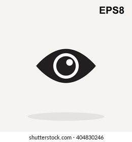 Simple Eye icon or logo.  Eye sign vector isolated