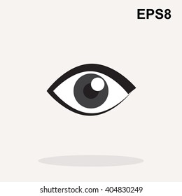 Simple Eye icon or logo.  Eye sign vector isolated