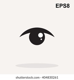 Simple Eye icon or logo.  Eye sign vector isolated