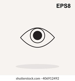 Simple Eye icon or logo.  Eye sign vector isolated