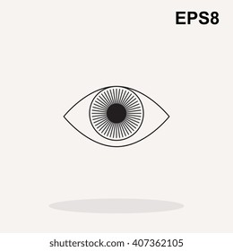 Simple Eye icon or logo.  Eye sign vector isolated