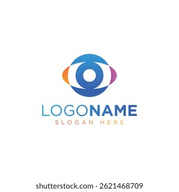 modelo de logotipo de ícone de olho simples