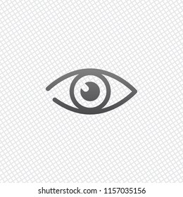 simple eye icon. On grid background