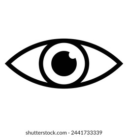 Simple Eye icon. Eye silhouette. Web site page and mobile app design vector element. Black icon isolated on white background.