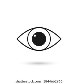 Simple eye icon vector. Eyesight pictogram in flat style.