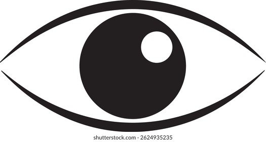 Vetor de ícone de olho simples. Pictograma da visão em estilo plano.