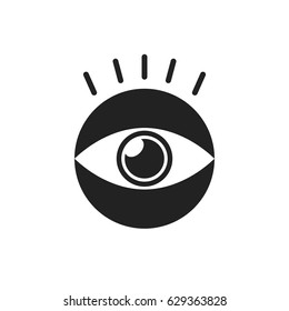 Simple eye icon vector. Eyesight pictogram in flat style.