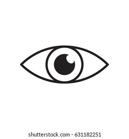 Simple eye icon vector. Eyesight pictogram in flat style.