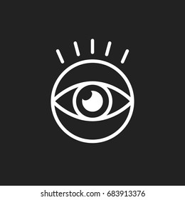 Simple eye icon vector. Eyesight pictogram in flat style.