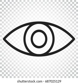 Simple eye icon vector. Eyesight pictogram in flat style. Simple business concept pictogram.