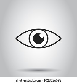 Simple eye icon. Vector illustration on isolated background. Business concept eyesight eye pictogram.