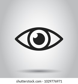 Simple eye icon. Vector illustration on isolated background. Business concept eyesight eye pictogram.