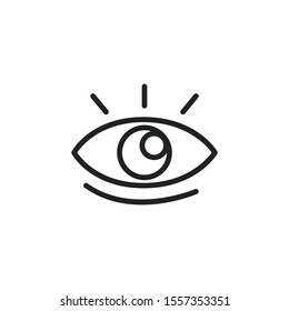 Simple eye line icon. Stroke pictogram. Vector illustration isolated on a white background. Premium quality symbol. Vector sign for mobile app and web sites.