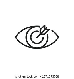 Simple eye line icon. Stroke pictogram. Vector illustration isolated on a white background. Premium quality symbol. Vector sign for mobile app and web sites.