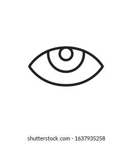 Simple eye line icon. Stroke pictogram. Vector illustration isolated on a white background. Premium quality symbol. Vector sign for mobile app and web sites.