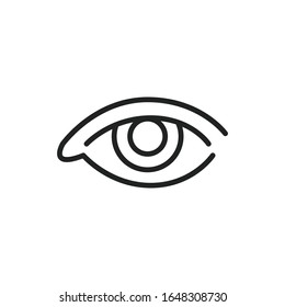 Icono simple de línea ocular. Pictograma de trazo. Ilustración vectorial aislada en un fondo blanco. Símbolo de calidad superior. Signo de vector para aplicaciones móviles y sitios web.