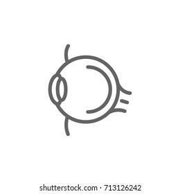 Simple eye line icon. Symbol and sign vector illustration design. Editable Stroke. Isolated on white background