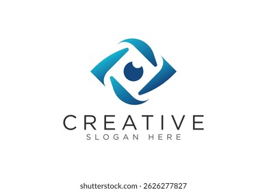 Concepto de Plantilla de diseño de Vector de icono de logotipo de ojo simple