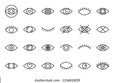 simple eye outline icon, pixel perfect 