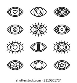 Simple Eye Set on White Background. Vector