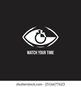 Ilustración simple del logotipo del ojo y del tiempo