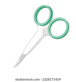 Simple eyebrow scissors, vector illustration material.