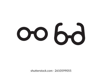Simple eyeglasses icon set in bold style Vector